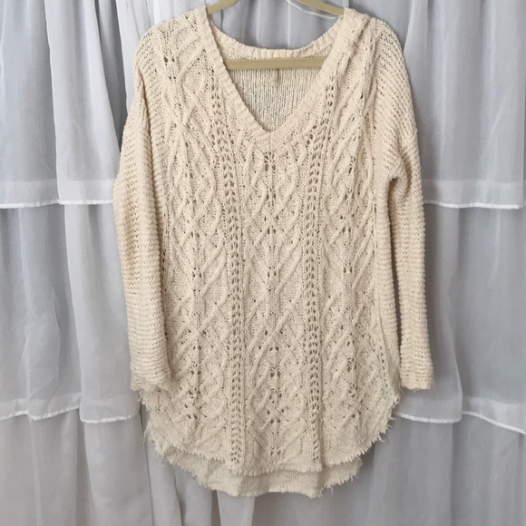 Free People Sweaters - Free People Crochet Braided Knit Sweater
